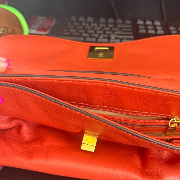 MCM Vintage Y2K Coral/Tangerine Leather 2-Way Satchel - Picture 16 of 16